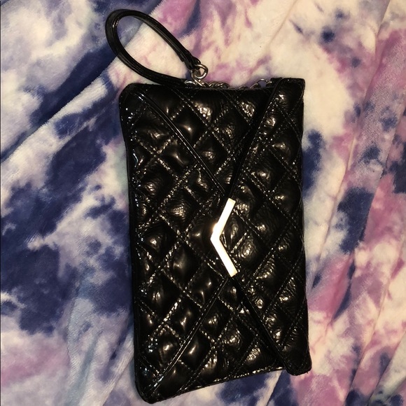 EXPRESS clutchbag, leather black with strap - Picture 1 of 3